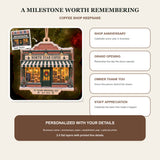 Personalized Coffee Shop Anniversary Wood Ornament - Custom Keepsake - image 8
