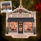 Personalized Hair Salon Anniversary Wood Ornament - Custom Keepsake - image 1