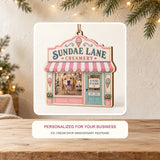 Personalized Ice Cream Shop Anniversary Photo Window Wood Ornament - Custom Keepsake - image 2