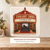 Personalized Movie Theater Anniversary Photo Window Wood Ornament - Custom Keepsake - image 2