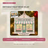 Personalized Ice Cream Shop Anniversary Storefront Wood Ornament - Custom Keepsake - image 3