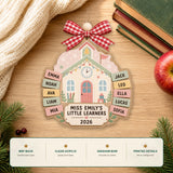 Personalized Schoolhouse Pastel Preschool Acrylic Ornament - Custom Names Keepsake - image 6