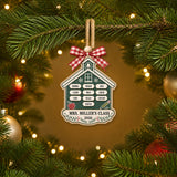 Personalized Schoolhouse Chalkboard Farmhouse Acrylic Ornament - Custom Names Keepsake - image 3