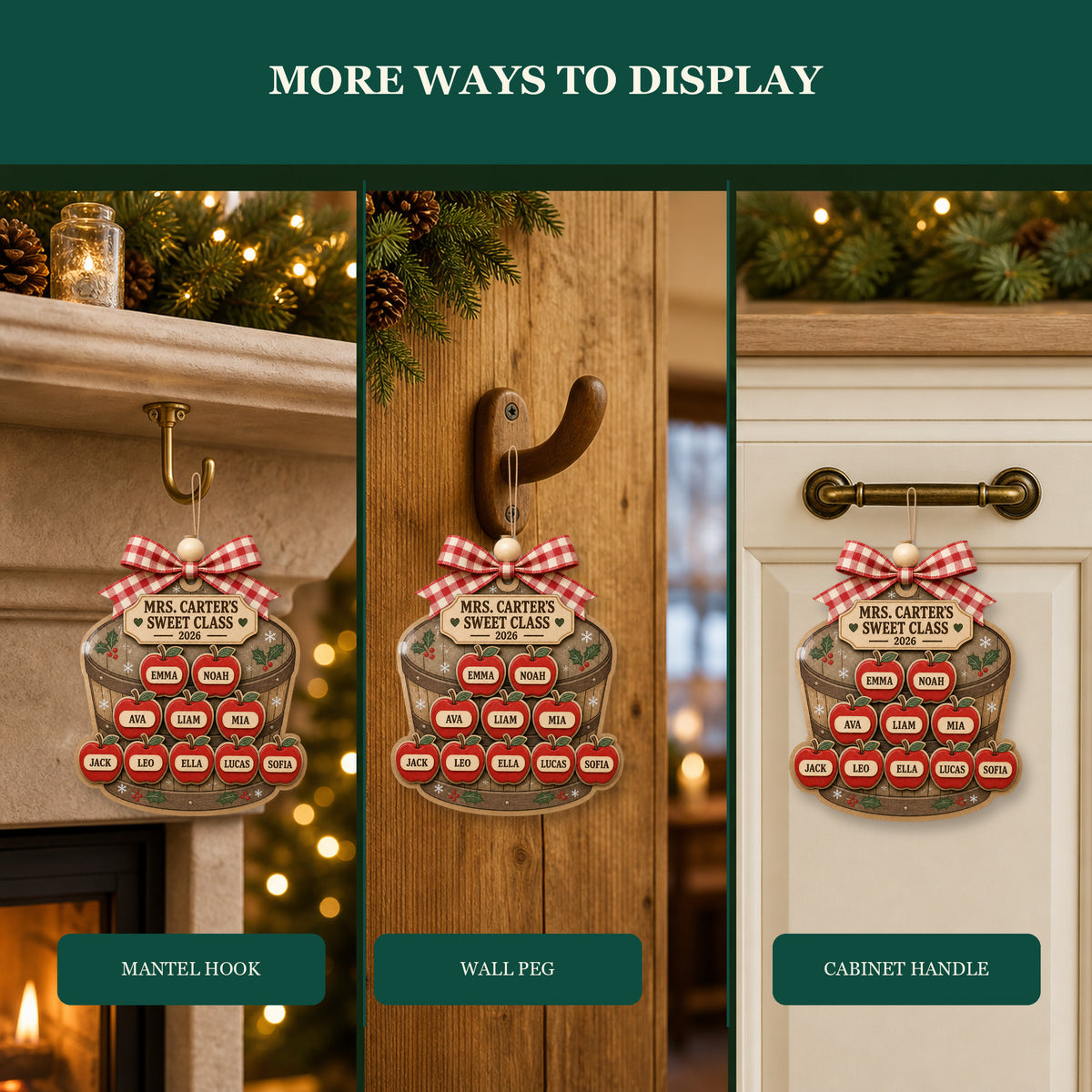 Personalized Apple Rustic Bushel Acrylic Ornament - Custom Names Keepsake - image 8