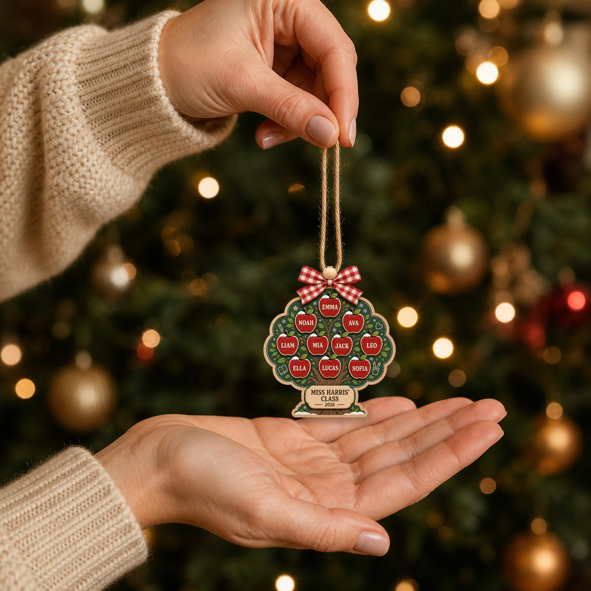 Personalized Apple Tree Classroom Acrylic Ornament - Custom Names Keepsake - image 7