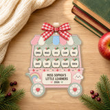 Personalized Apple Pastel Cart Acrylic Ornament - Custom Names Keepsake - image 1