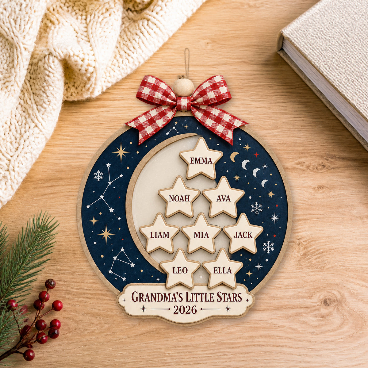 Personalized Grandma Celestial Acrylic Ornament - Custom Names Keepsake - image 1