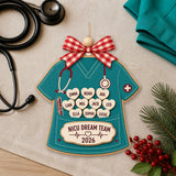 Personalized Healthcare Scrub Pocket Acrylic Ornament - Custom Names Keepsake - image 1