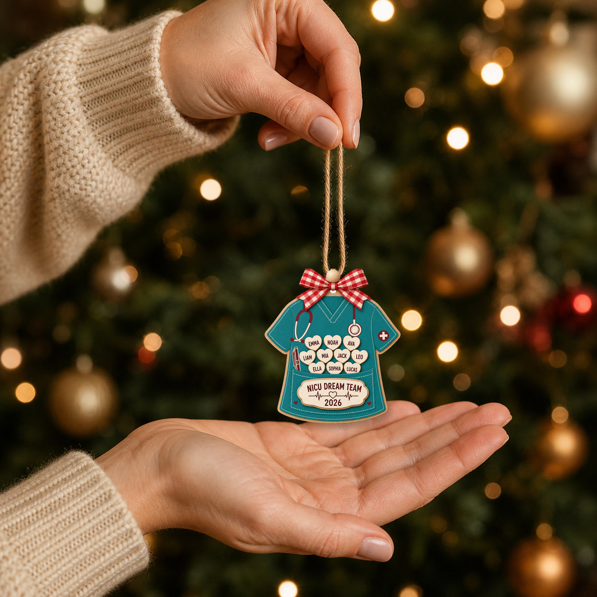 Personalized Healthcare Scrub Pocket Acrylic Ornament - Custom Names Keepsake - image 7