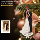 Personalized Newlywed First Christmas Photo Acrylic Ornament - Custom Couple Keepsake - image 1