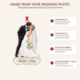 Personalized Wedding Kiss Keepsake Photo Acrylic Ornament - Custom Couple Keepsake - image 4