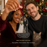 Personalized Bride Groom With Pet Photo Acrylic Ornament - Custom Couple Keepsake - image 9