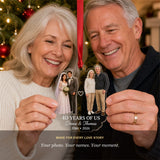 Personalized Anniversary Then Now Photo Acrylic Ornament - Custom Couple Keepsake - image 9