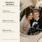 Personalized First Christmas Married Photo Acrylic Ornament - Custom Couple Keepsake - image 6