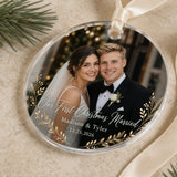 Personalized First Christmas Married Photo Acrylic Ornament - Custom Couple Keepsake - image 7