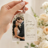 Personalized Wedding Vow Arch Photo Acrylic Ornament - Custom Couple Keepsake - image 3