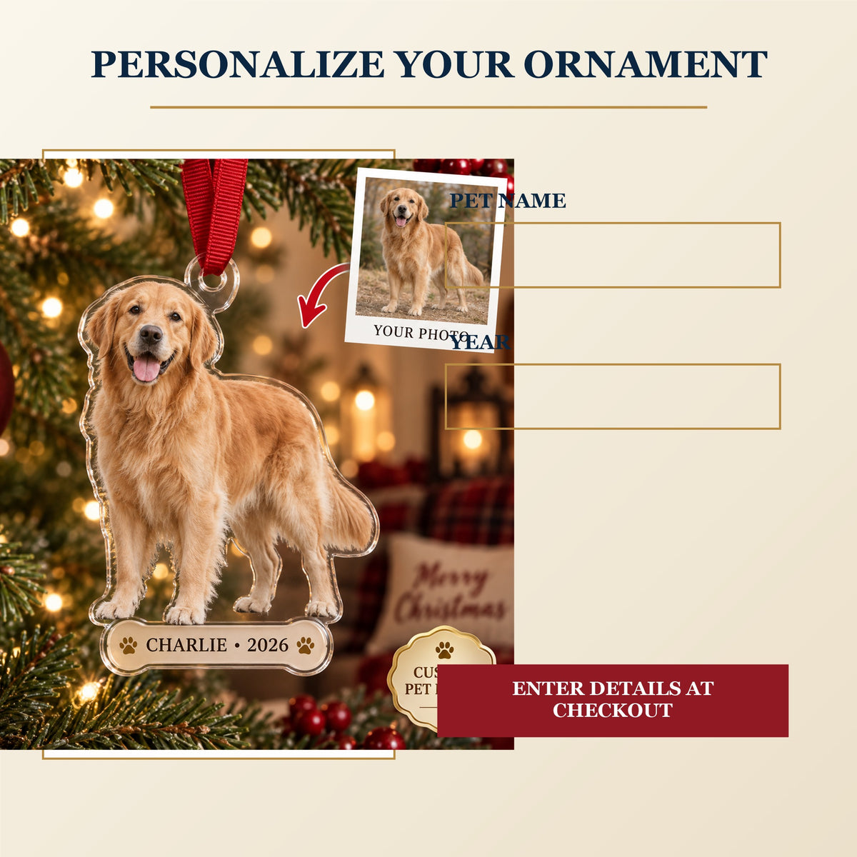Personalized Custom Dog Photo Acrylic Ornament - Custom Photo Keepsake - image 7