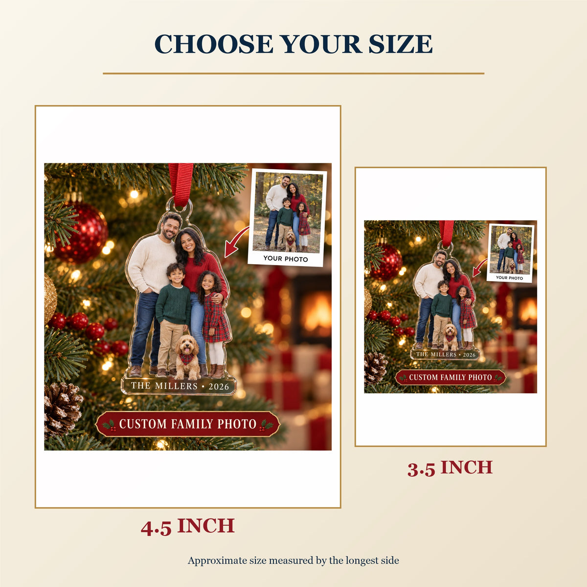 Personalized Family Photo Acrylic Ornament - Custom Photo Keepsake - image 3