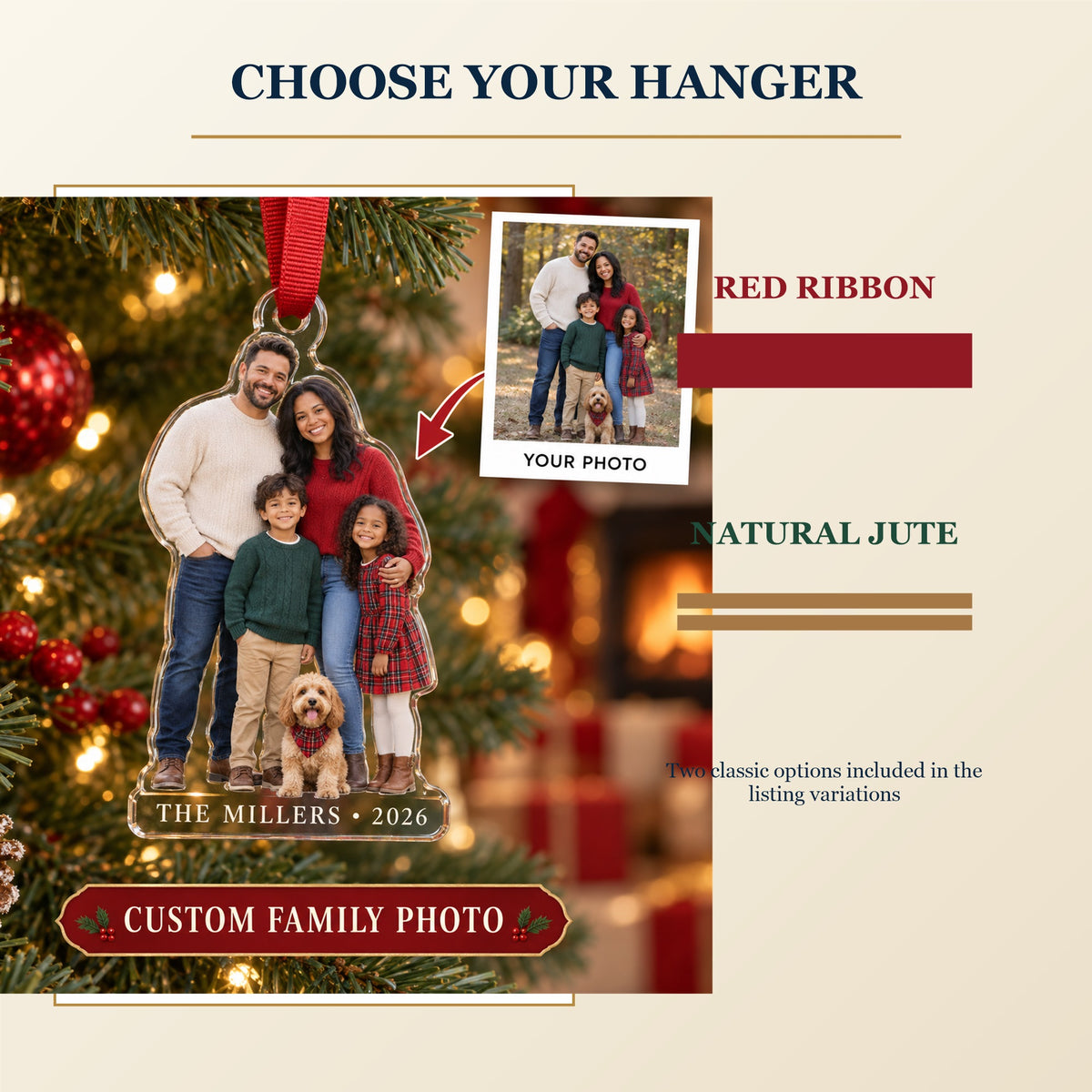 Personalized Family Photo Acrylic Ornament - Custom Photo Keepsake - image 8