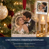 Personalized First Christmas Married Acrylic Ornament - Custom Photo Keepsake - image 5