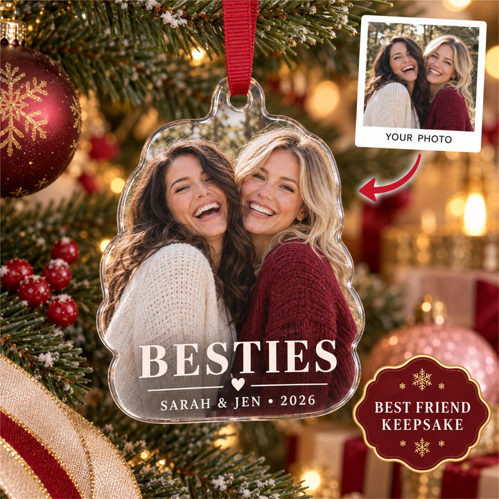 Personalized Best Friends Acrylic Ornament - Custom Photo Keepsake - image 1