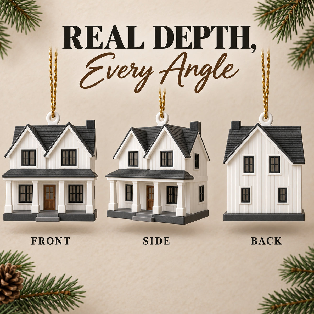 Personalized Modern Farmhouse 3D Ornament - Custom Christmas Keepsake - image 10