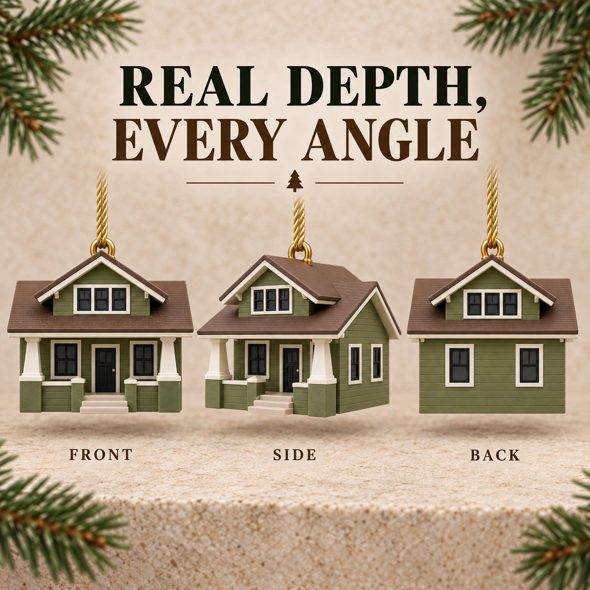 Personalized Craftsman Bungalow 3D Ornament - Custom Christmas Keepsake - image 10