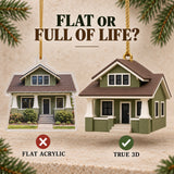 Personalized Craftsman Bungalow 3D Ornament - Custom Christmas Keepsake - image 3