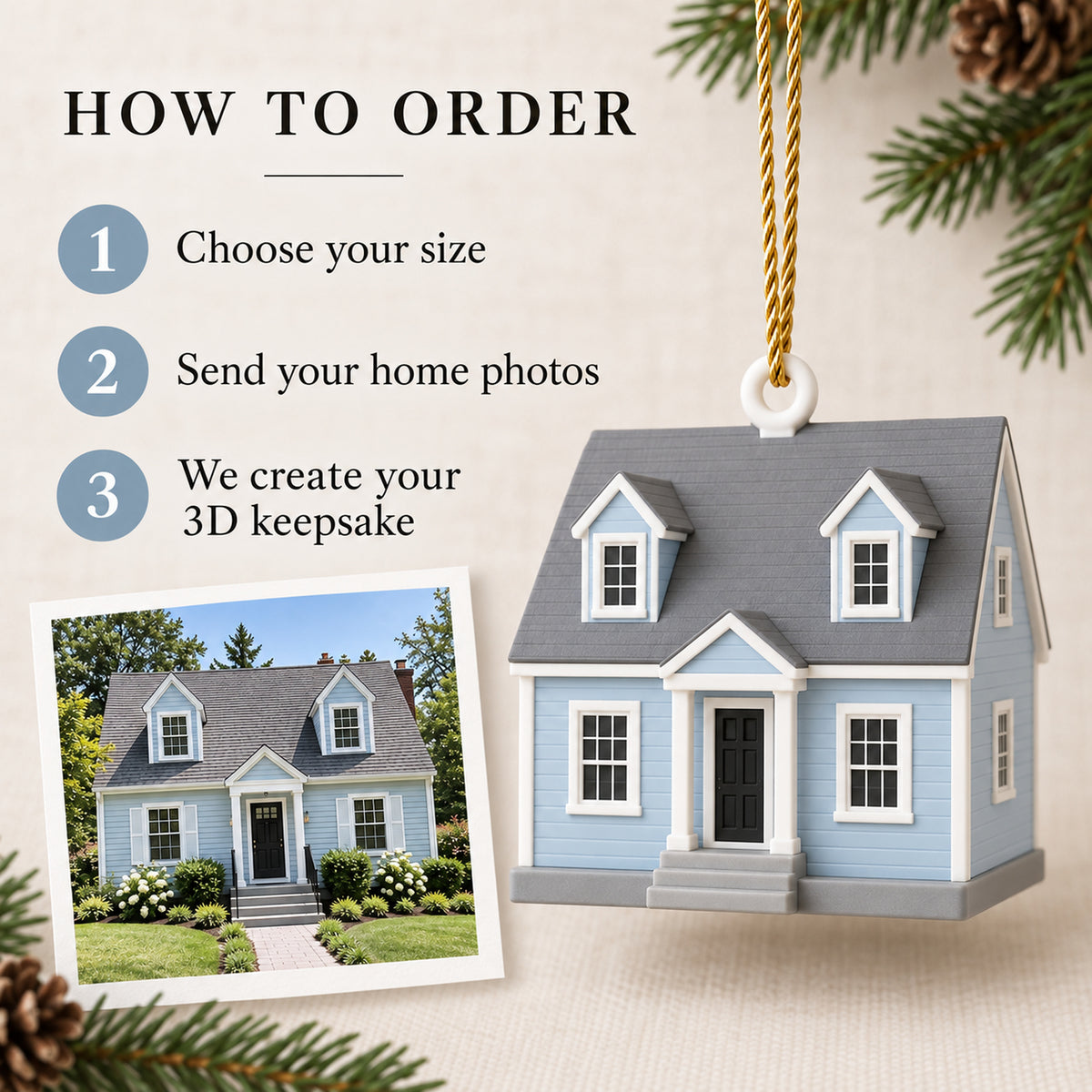 Personalized Cape Cod 3D Ornament - Custom Christmas Keepsake - image 7