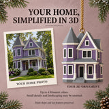 Personalized Simplified Victorian 3D Ornament - Custom Christmas Keepsake - image 4