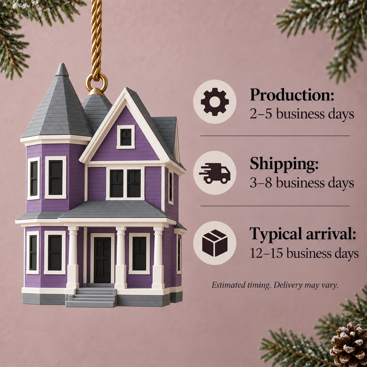 Personalized Simplified Victorian 3D Ornament - Custom Christmas Keepsake - image 9