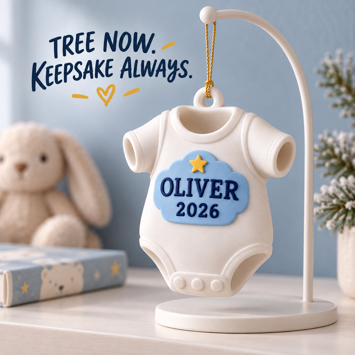Personalized Baby's First Christmas Onesie 3D Ornament - Custom Christmas Keepsake - image 9