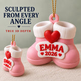 Personalized Baby's First Christmas Booties 3D Ornament - Custom Christmas Keepsake - image 4