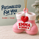 Personalized Baby's First Christmas Booties 3D Ornament - Custom Christmas Keepsake - image 6