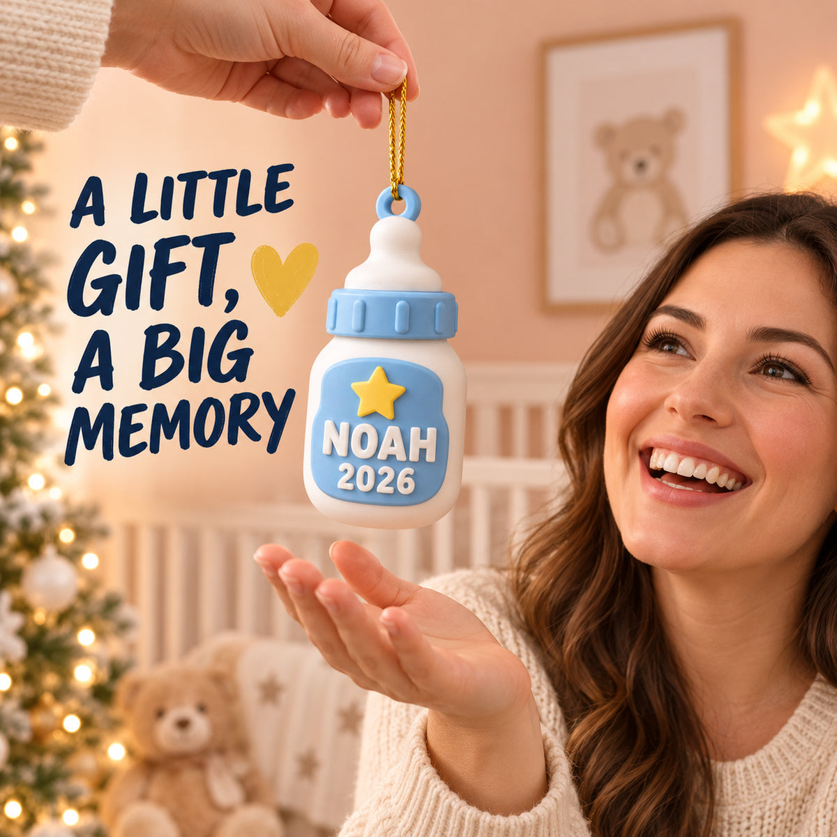 Personalized Baby's First Christmas Milk Bottle 3D Ornament - Custom Christmas Keepsake - image 8