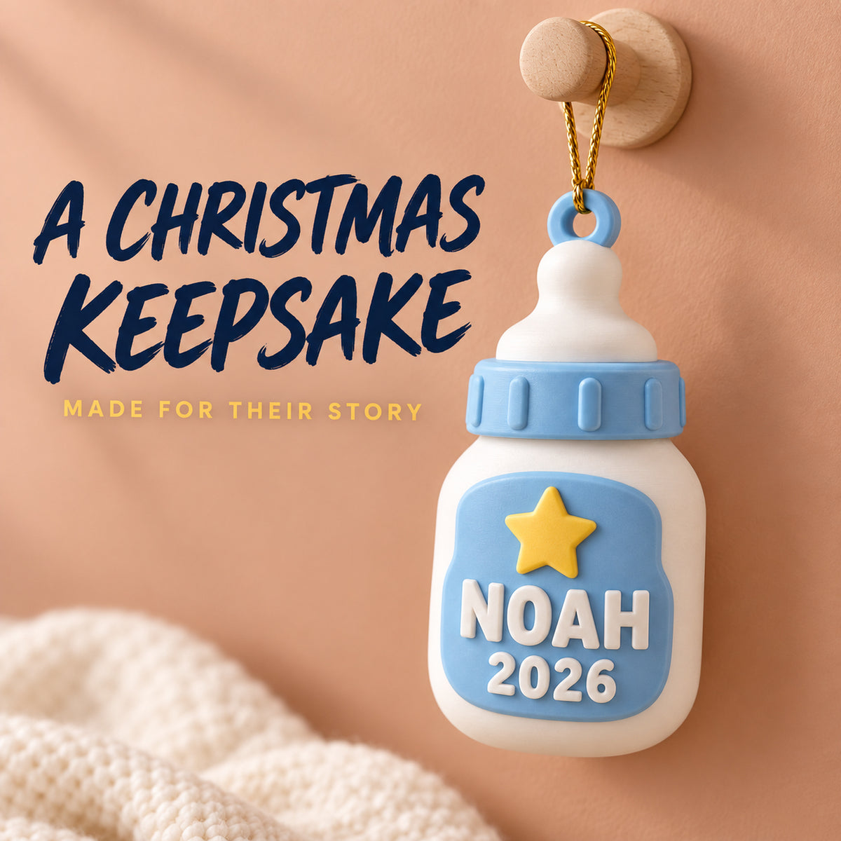 Personalized Baby's First Christmas Milk Bottle 3D Ornament - Custom Christmas Keepsake - image 9