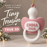 Personalized Baby's First Christmas Pacifier 3D Ornament - Custom Christmas Keepsake - image 1