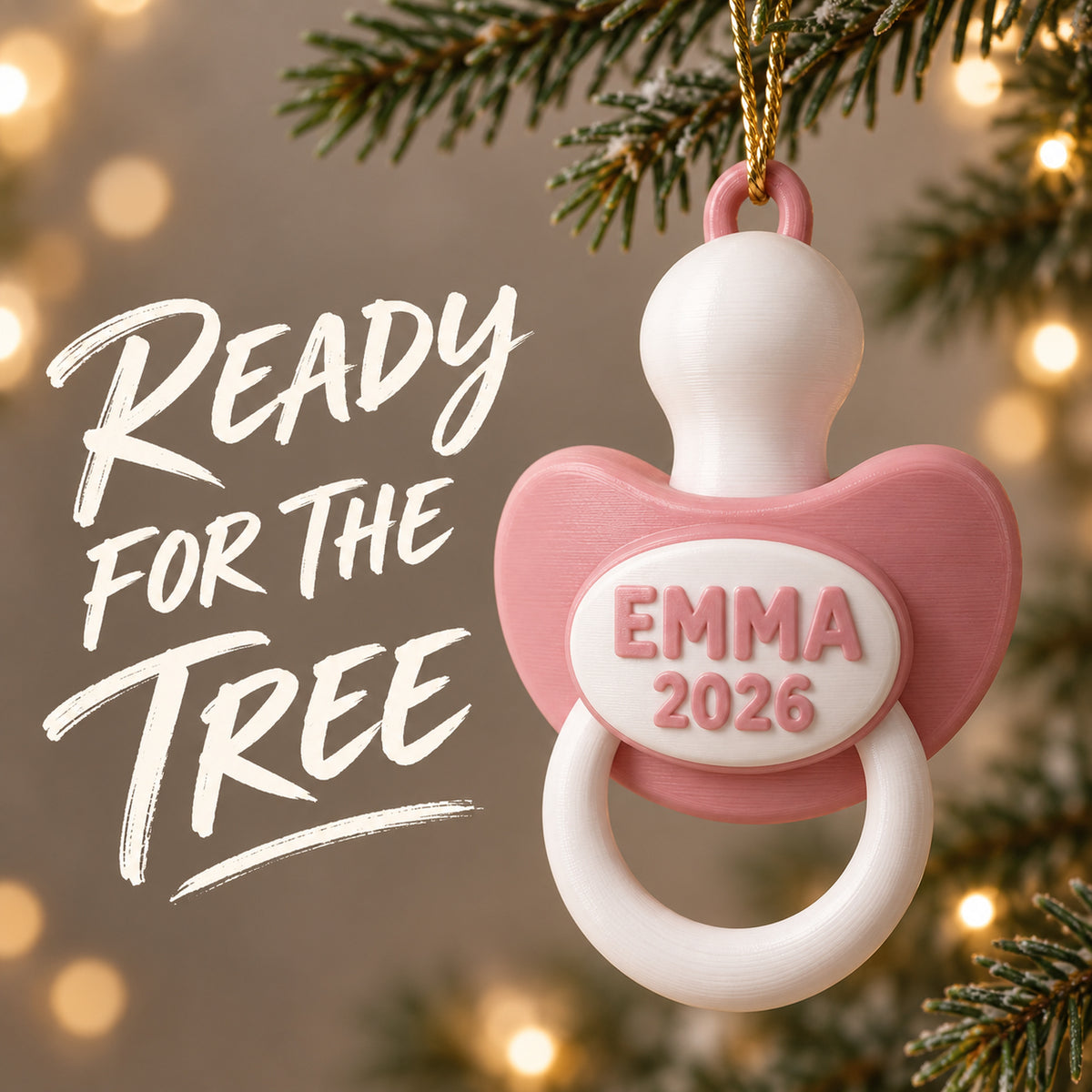 Personalized Baby's First Christmas Pacifier 3D Ornament - Custom Christmas Keepsake - image 7