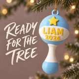 Personalized Baby's First Christmas Rattle 3D Ornament - Custom Christmas Keepsake - image 7