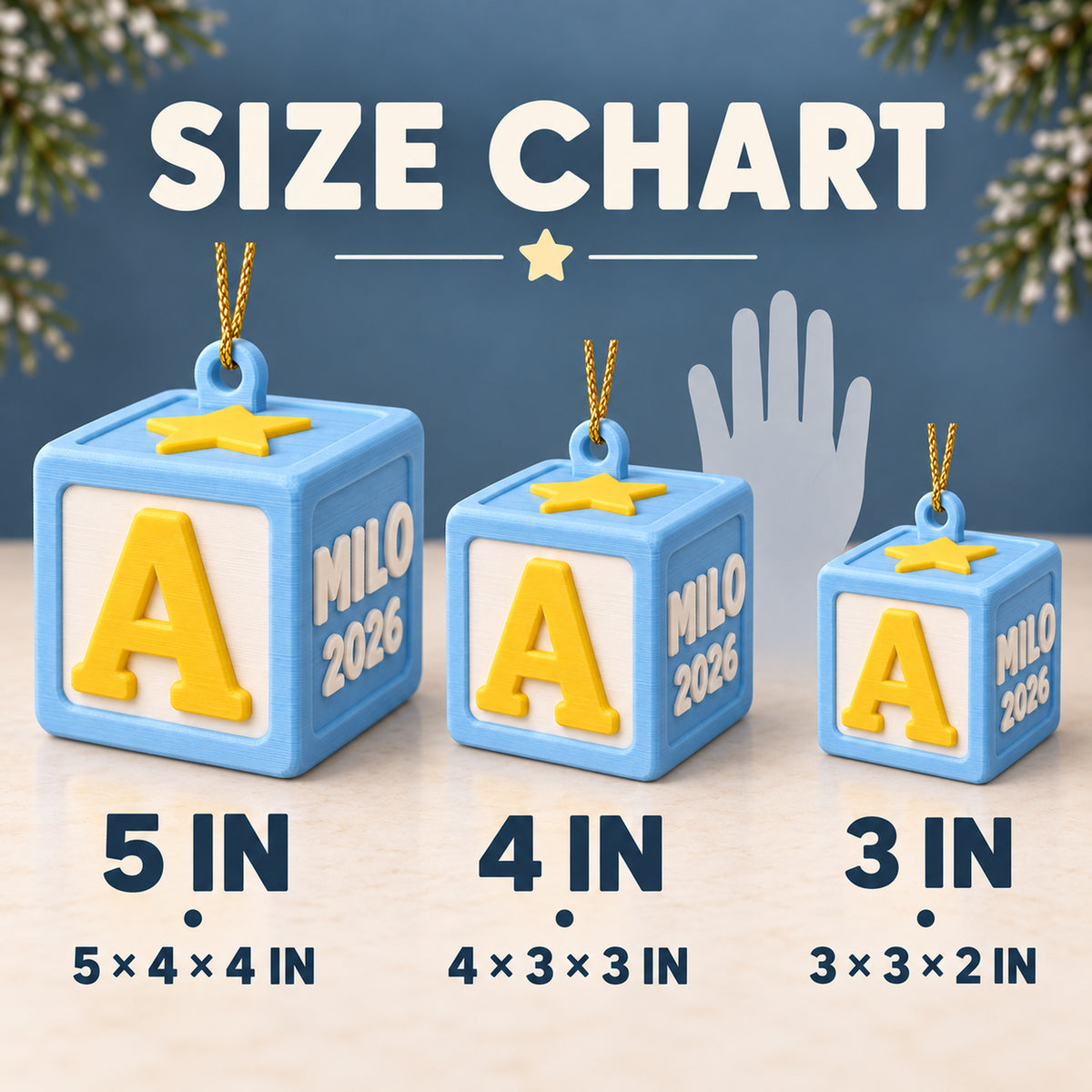 Personalized Baby's First Christmas ABC Block 3D Ornament - Custom Christmas Keepsake - image 5