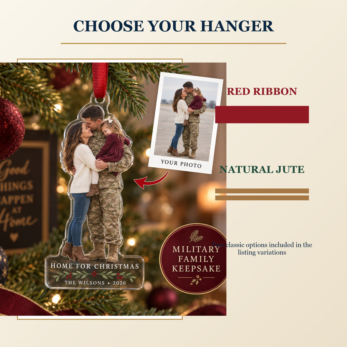 Personalized Military Homecoming Acrylic Ornament - Custom Photo Keepsake - image 8