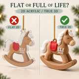Personalized Baby's First Christmas Rocking Horse 3D Ornament - Custom Christmas Keepsake - image 3