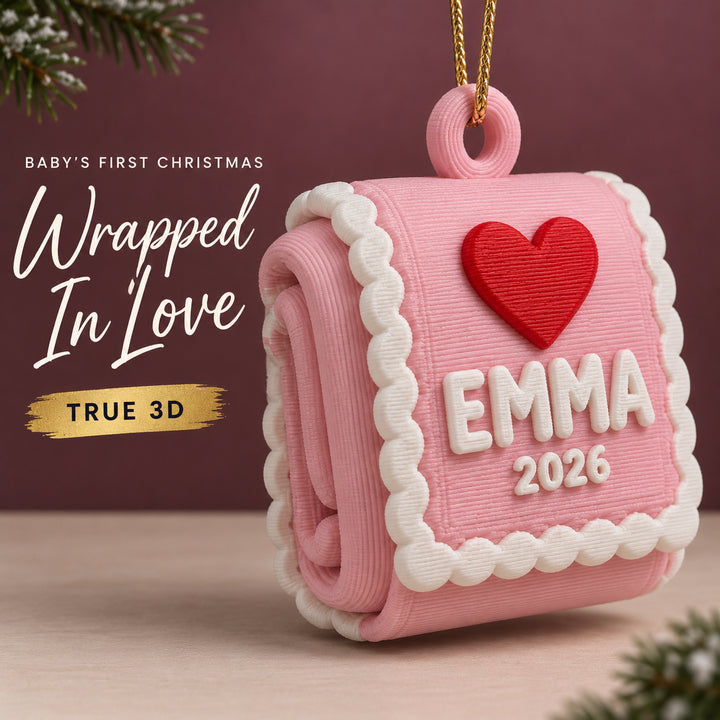 Personalized Baby's First Christmas Blanket 3D Ornament - Custom Christmas Keepsake - image 1