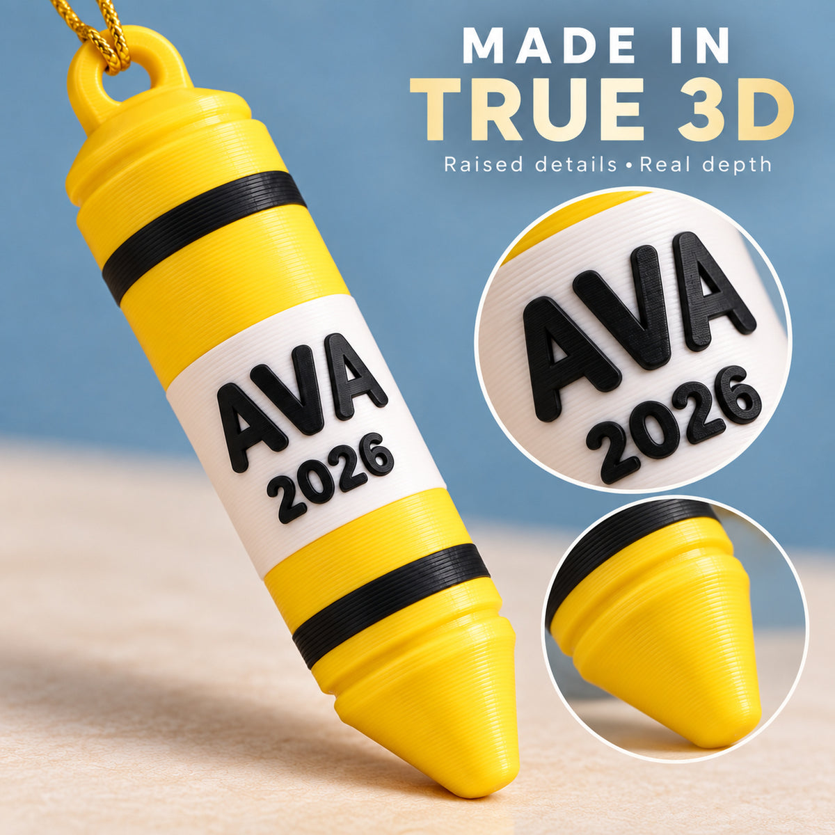 Personalized Crayon 3D Ornament - Custom Christmas Keepsake - image 4