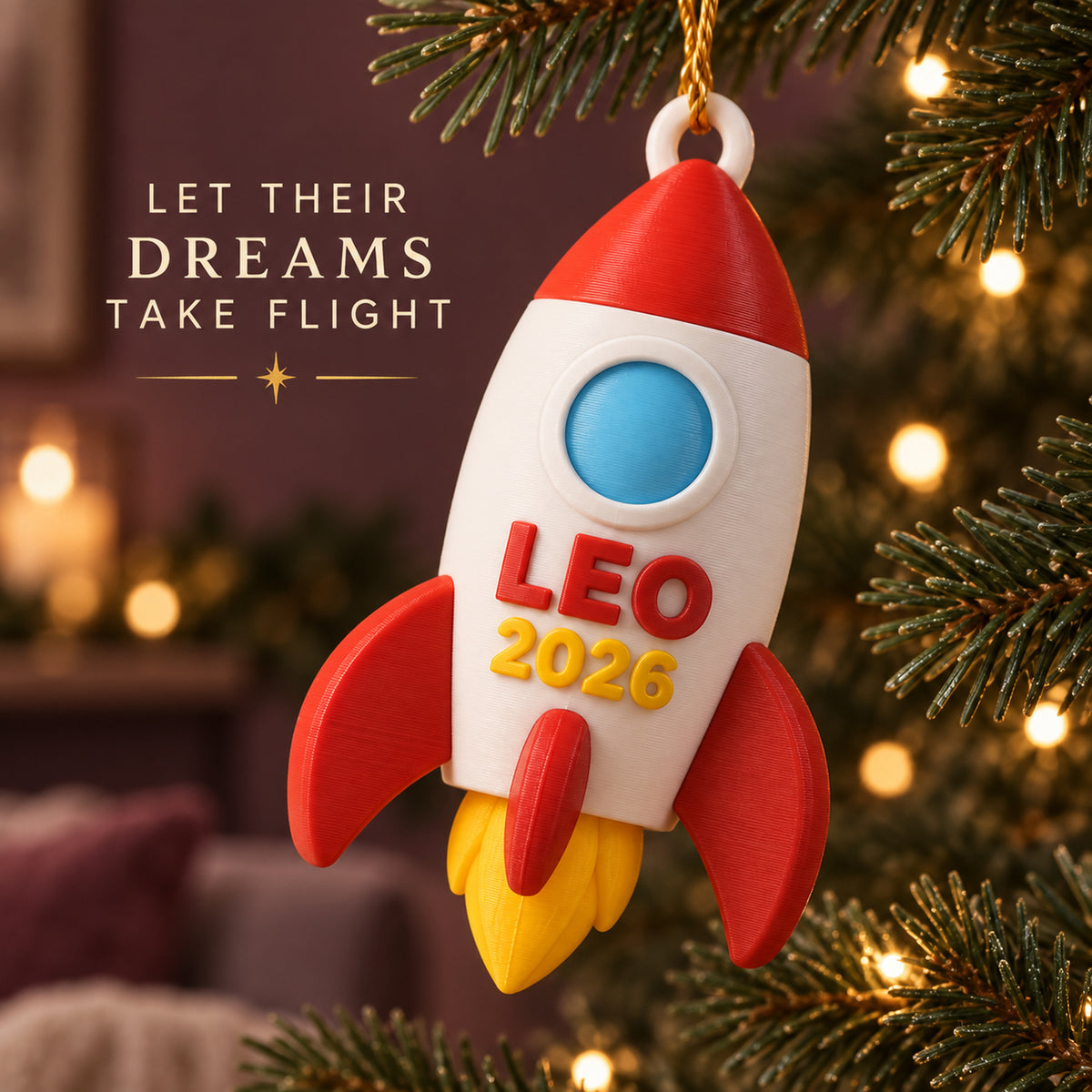 Personalized Rocket 3D Ornament - Custom Christmas Keepsake - image 7