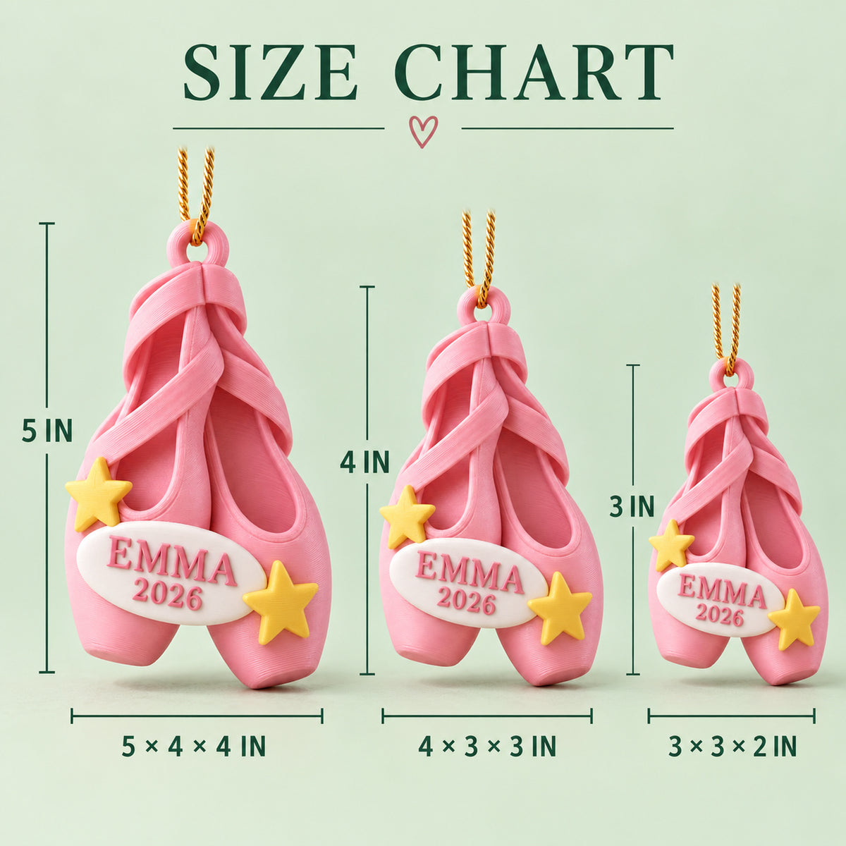 Personalized Ballet Shoes 3D Ornament - Custom Christmas Keepsake - image 5