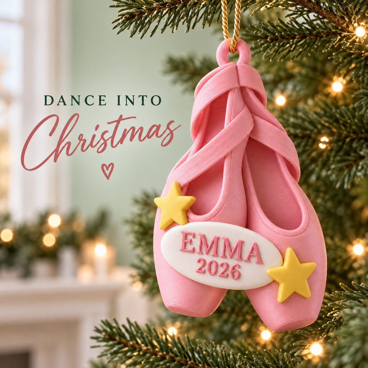 Personalized Ballet Shoes 3D Ornament - Custom Christmas Keepsake - image 7