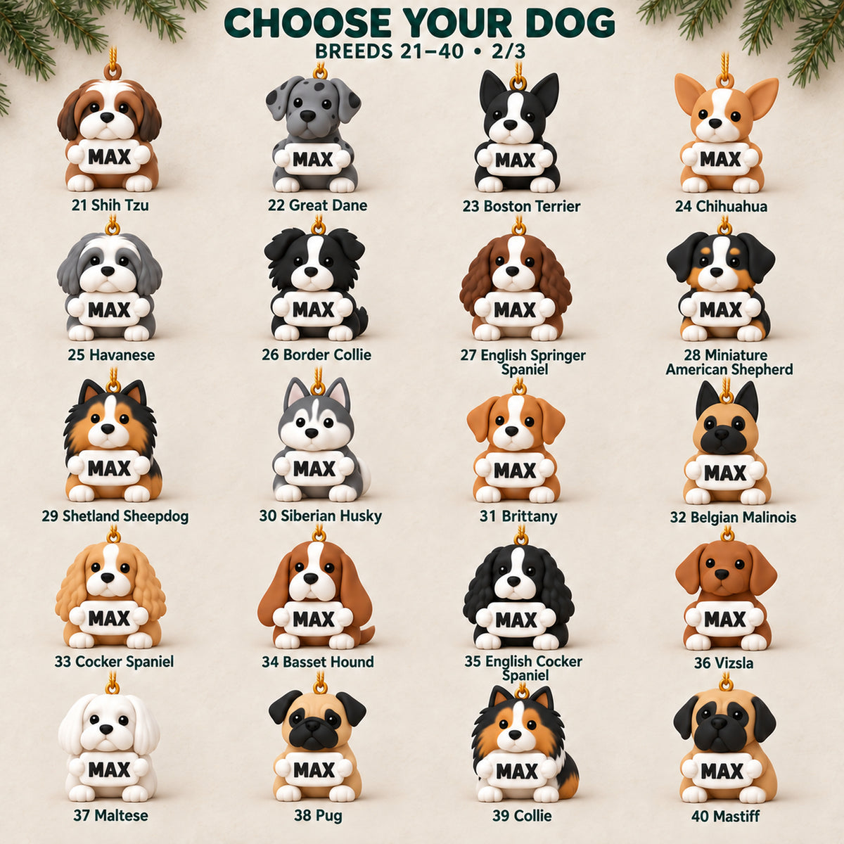 Personalized Dog Name Plaque 3D Ornament - Custom Pet Christmas Keepsake - image 10