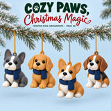 Personalized Winter Scarf Dogs 3D Ornament - Custom Christmas Keepsake - image 1
