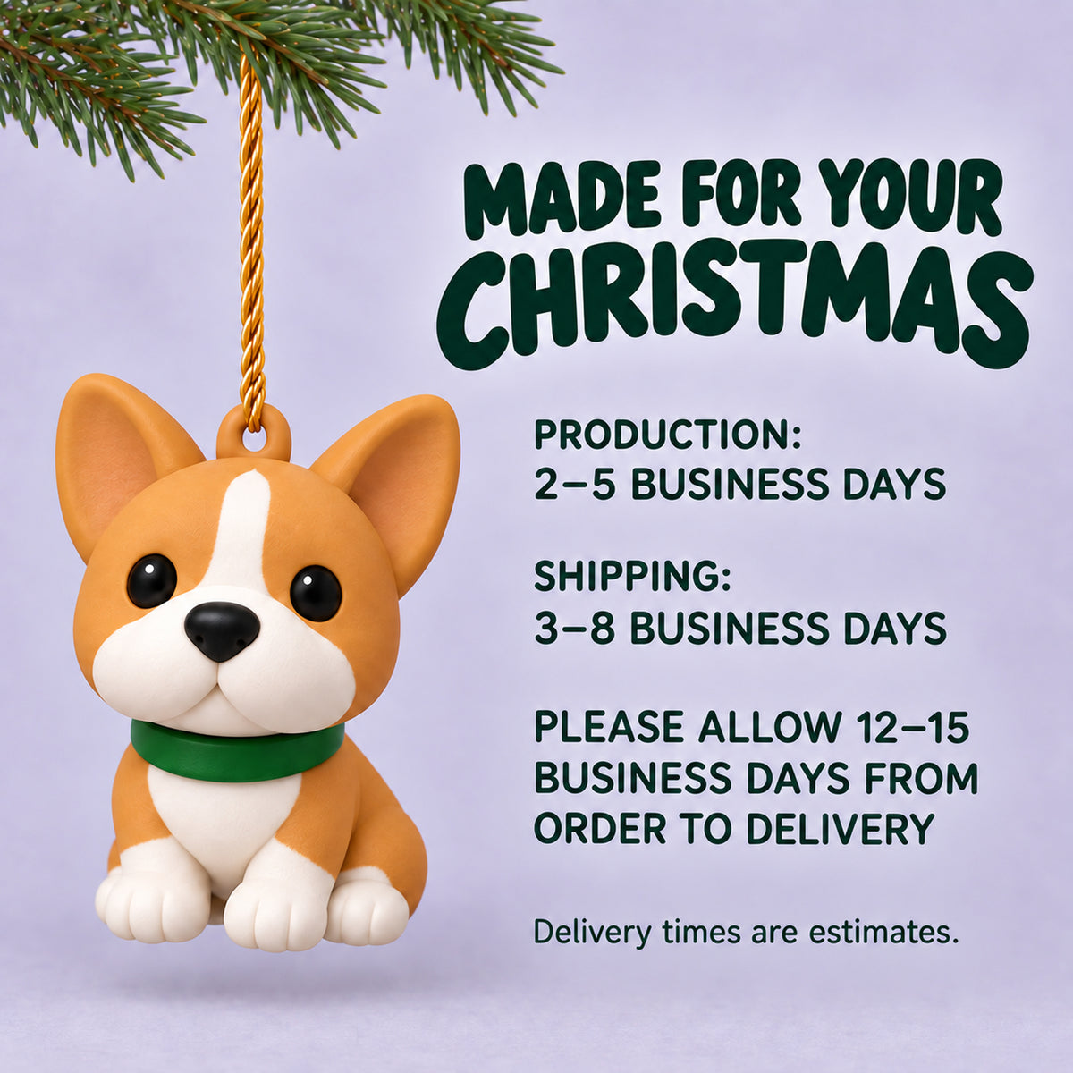 Personalized Minimal Chibi Dogs 3D Ornament - Custom Christmas Keepsake - image 9
